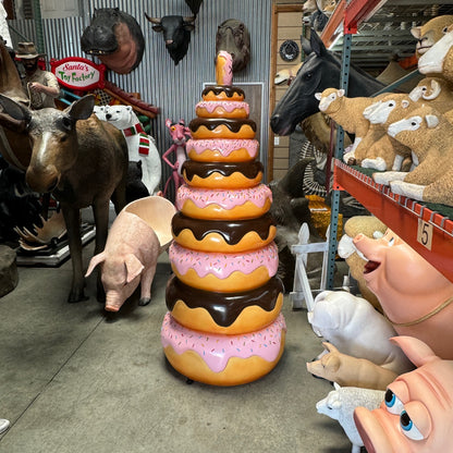 Large Stacked Donut Tree Statue