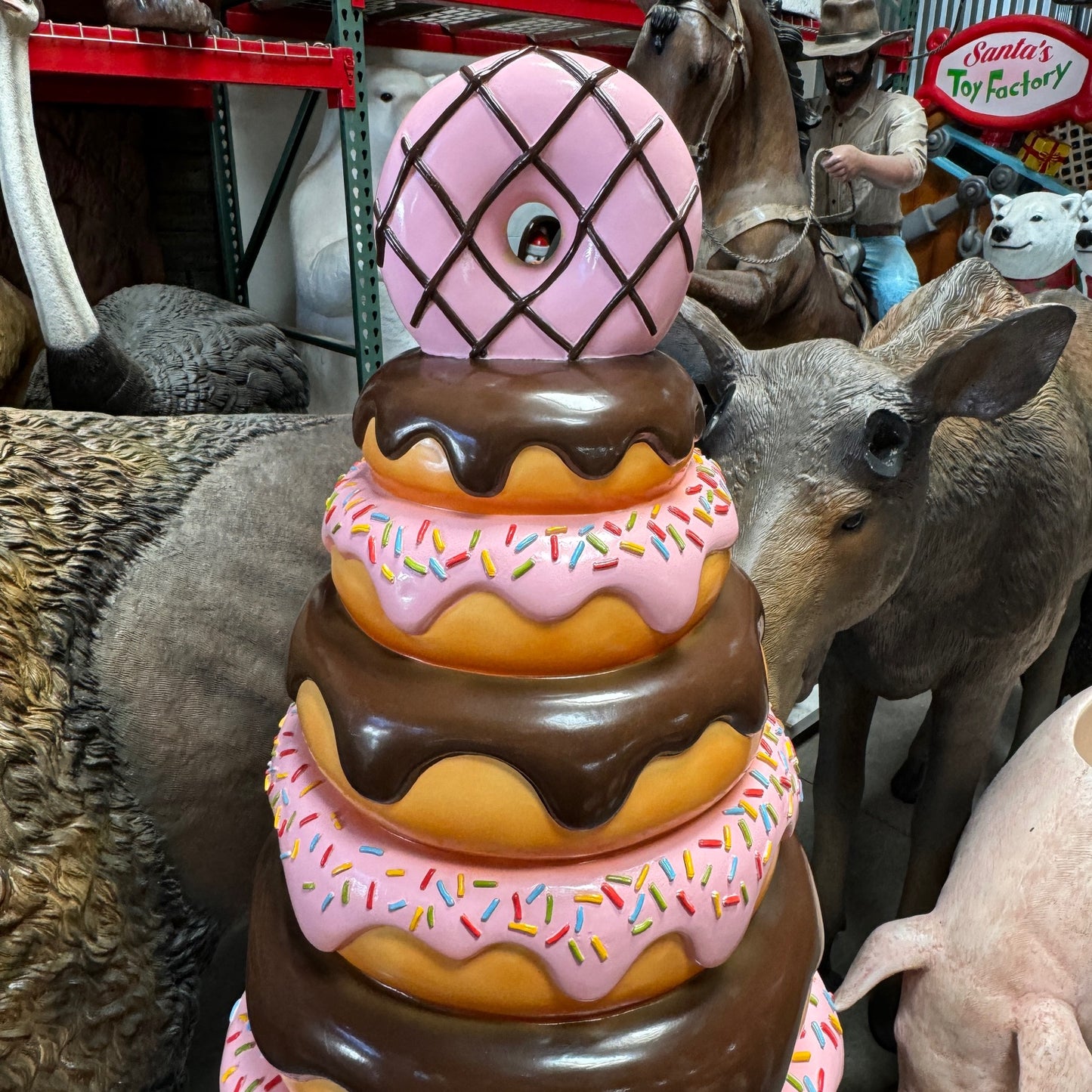 Large Stacked Donut Tree Statue