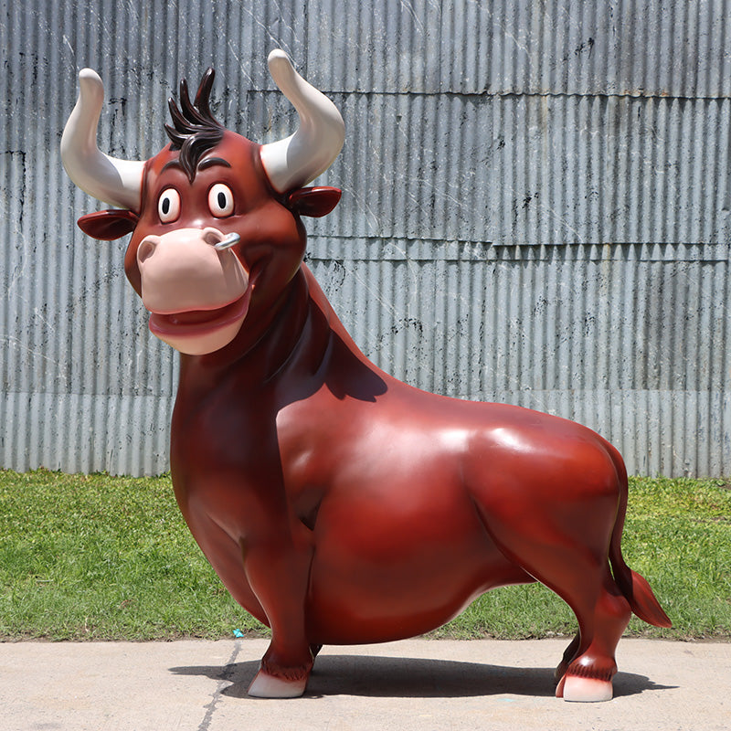 Comic Bull Life Size Statue