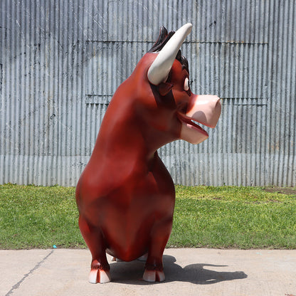 Comic Bull Life Size Statue
