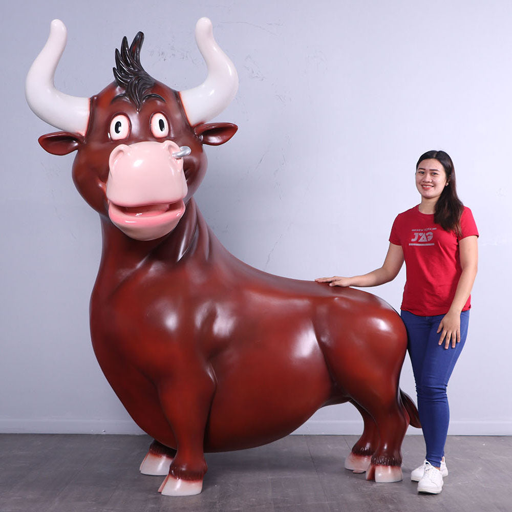 Comic Bull Life Size Statue