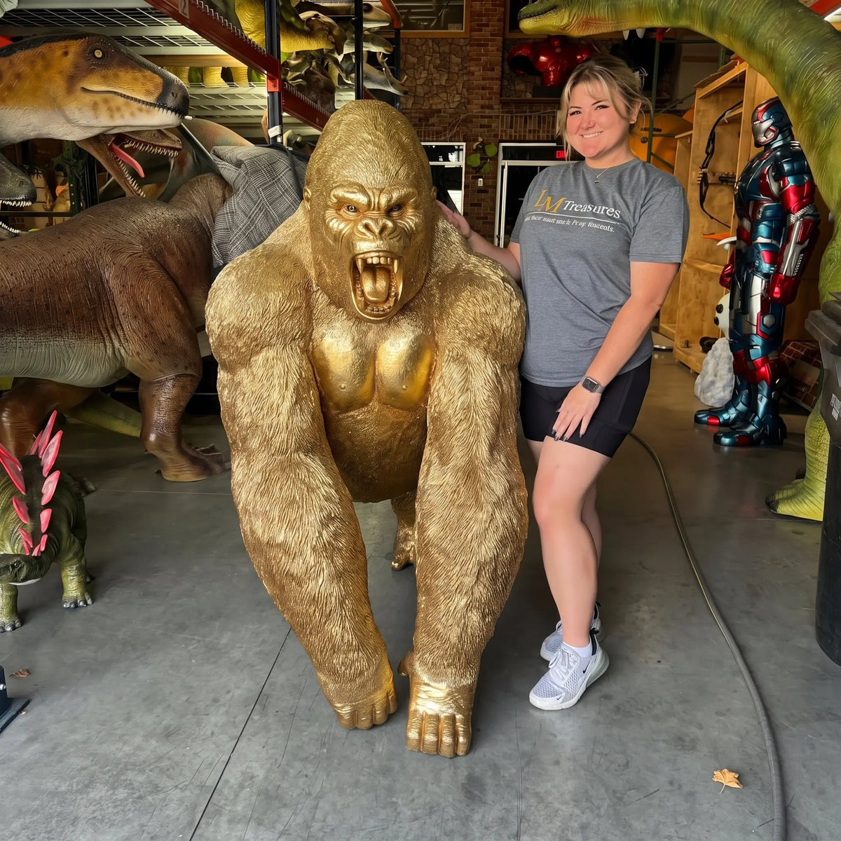 Gold Gorilla King Statue A0020G-240118-H