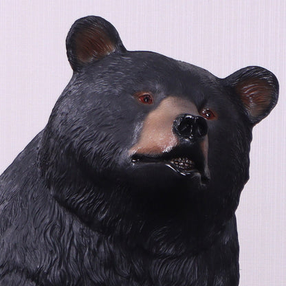 Black Bear on Tree Trunk Statue