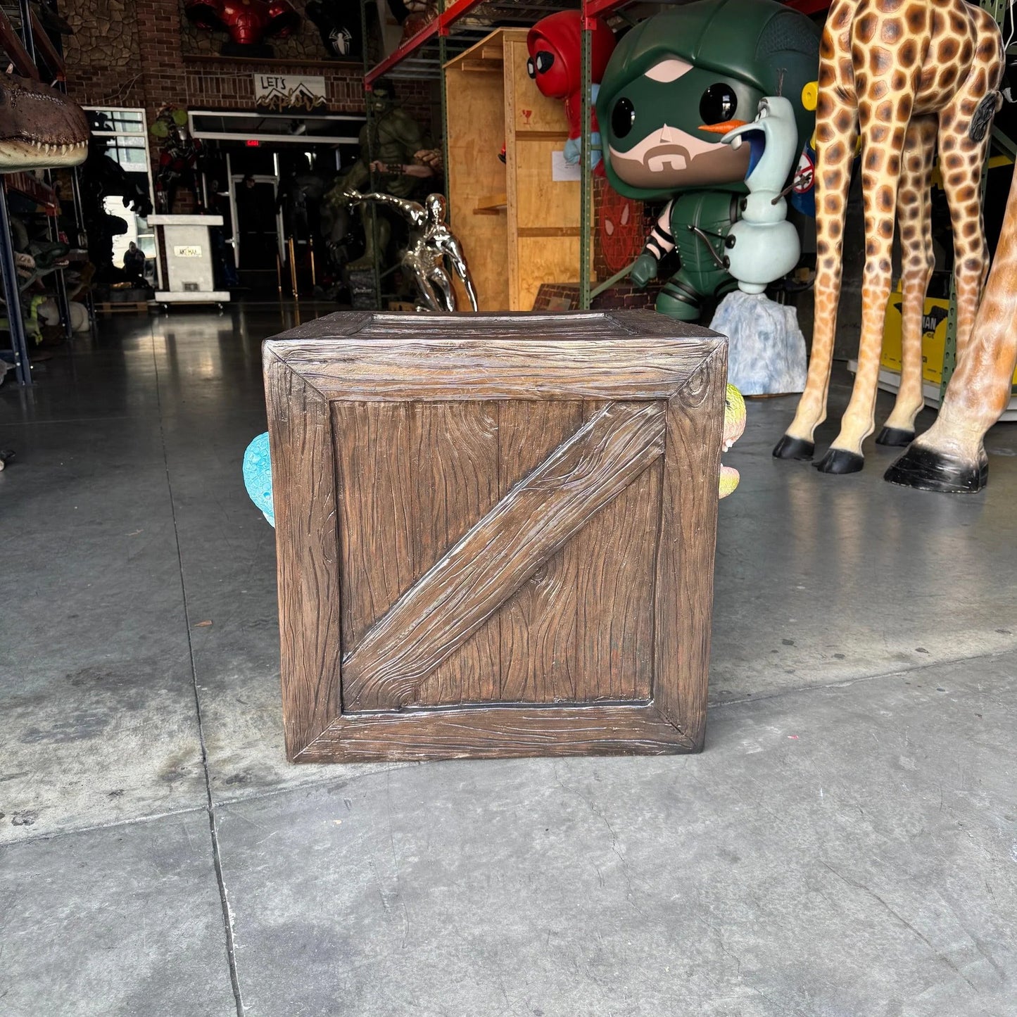 Child's Velociraptor Crate Table Statue