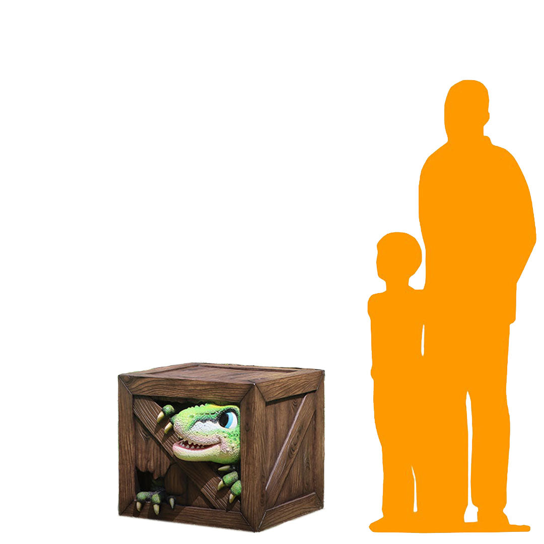 Child's Velociraptor Crate Table Statue