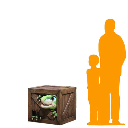 Child's Velociraptor Crate Table Statue