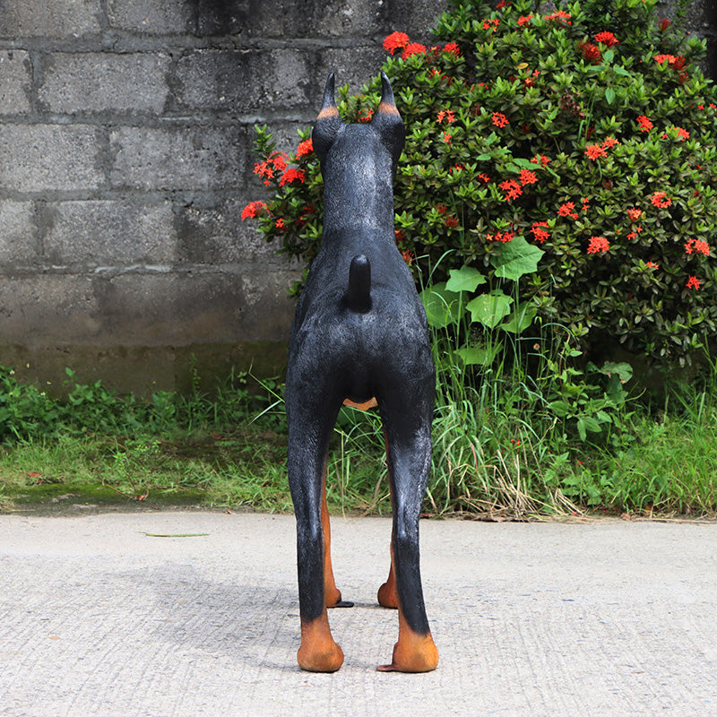 Doberman Dog Life Size Statue