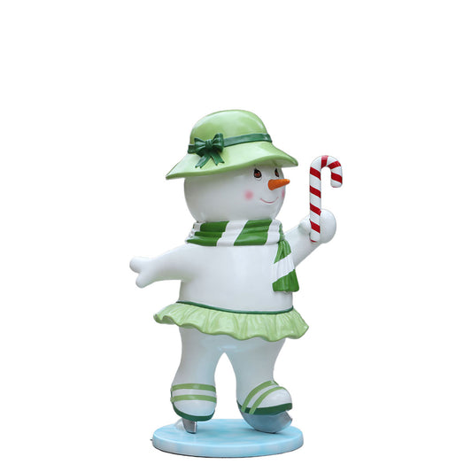 Ice Skating Snowman Mother Statue