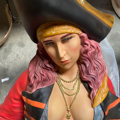 Lady Pirate Sitting Life Size Statue