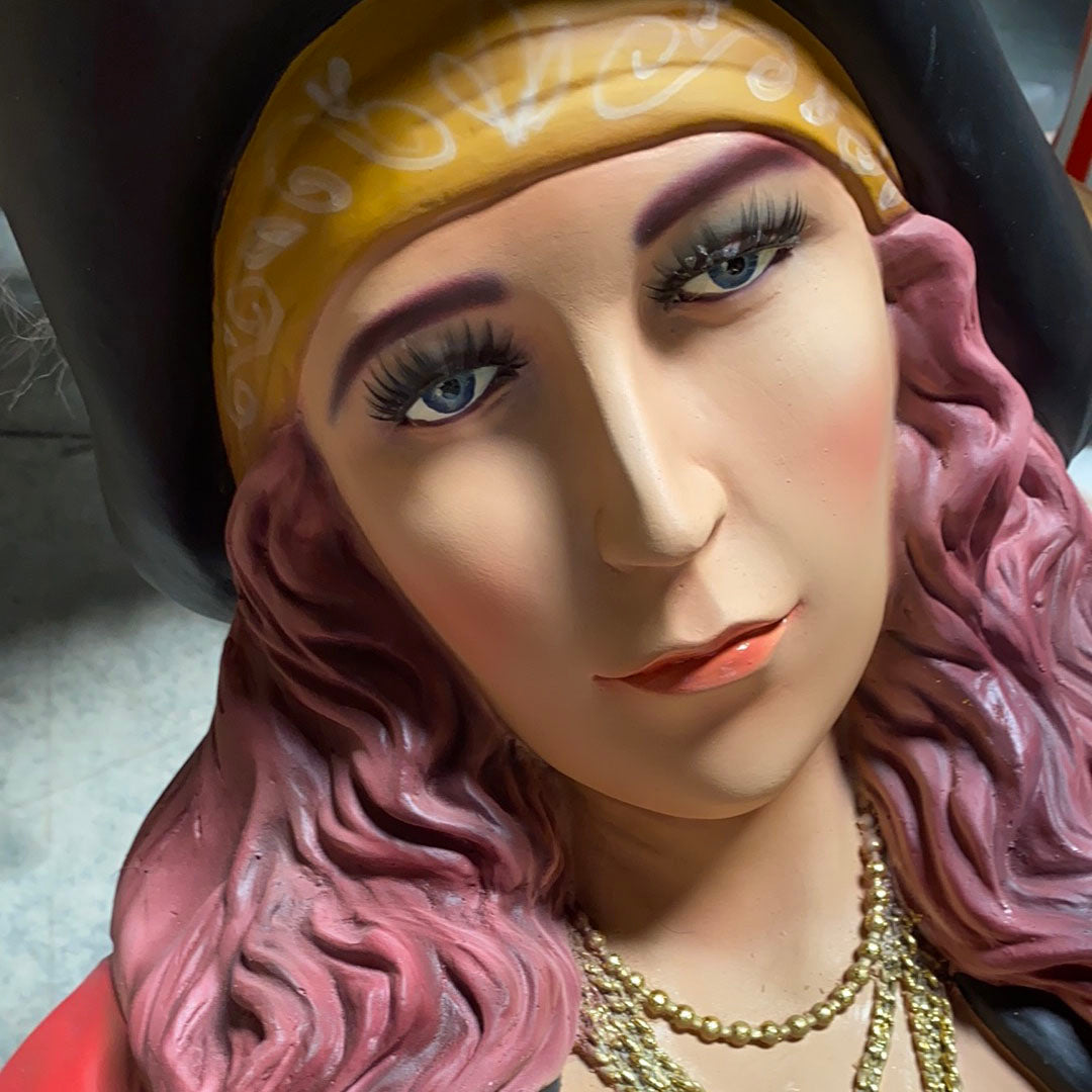 Lady Pirate Sitting Life Size Statue