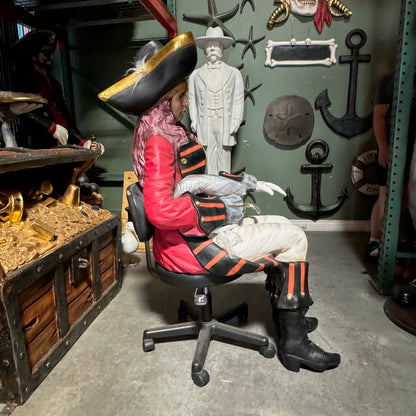 Lady Pirate Sitting Life Size Statue