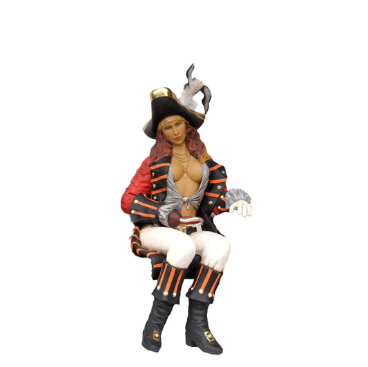 Lady Pirate Sitting Life Size Statue