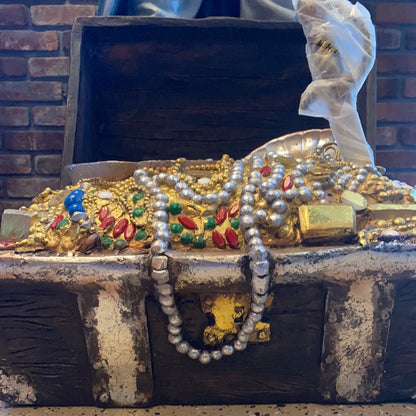 Large Opened Treasure Chest Life Size Statue