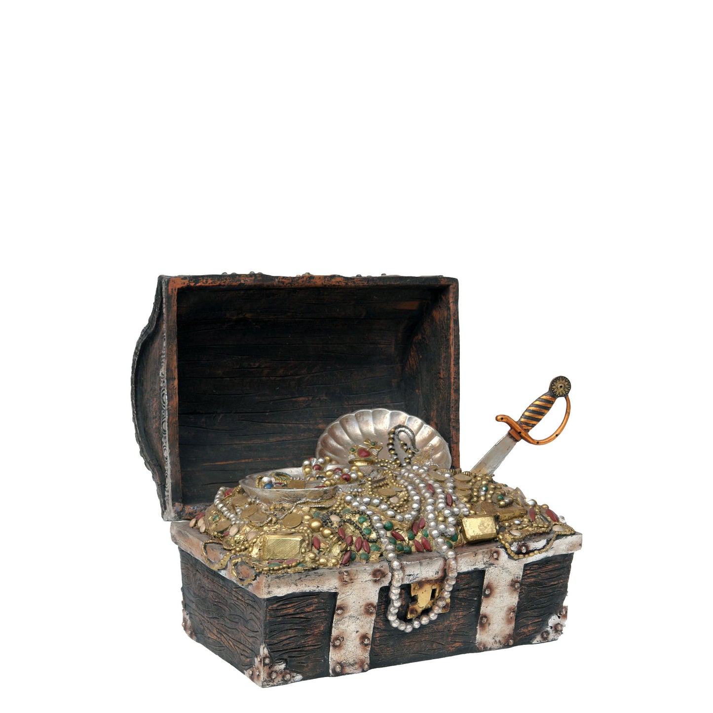 Large Opened Treasure Chest Life Size Statue