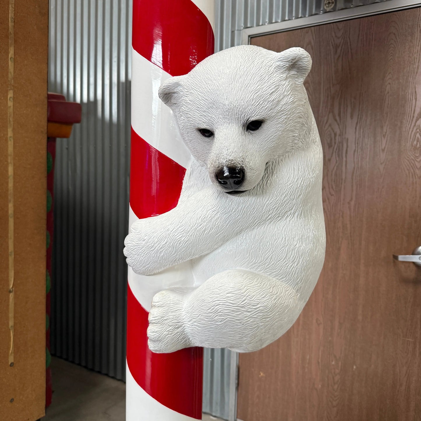Polar Bear Cubs on Candy Cane Statue S0033-250046-H