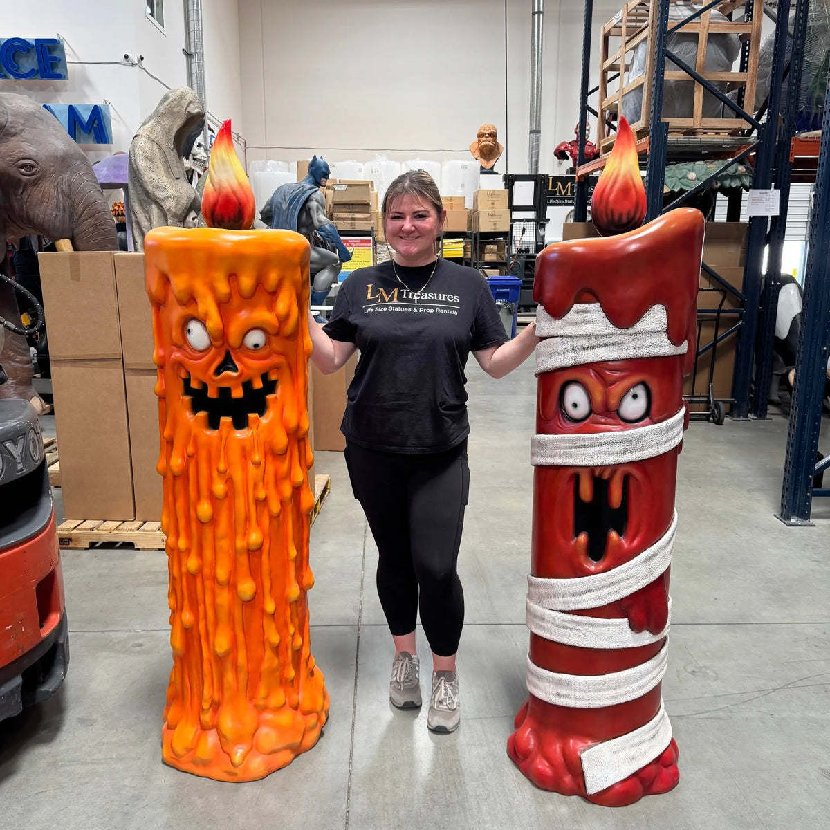 Pumpkin Candle Life Size Statue S0334-250051-H