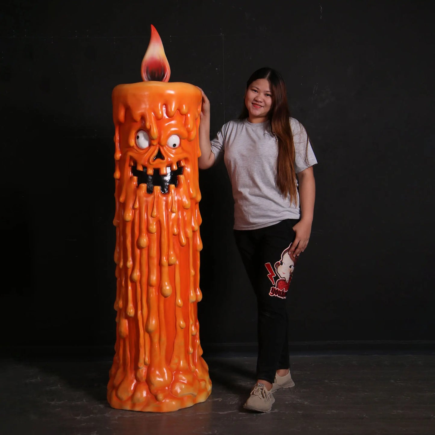 Pumpkin Candle Life Size Statue S0334-250051-H