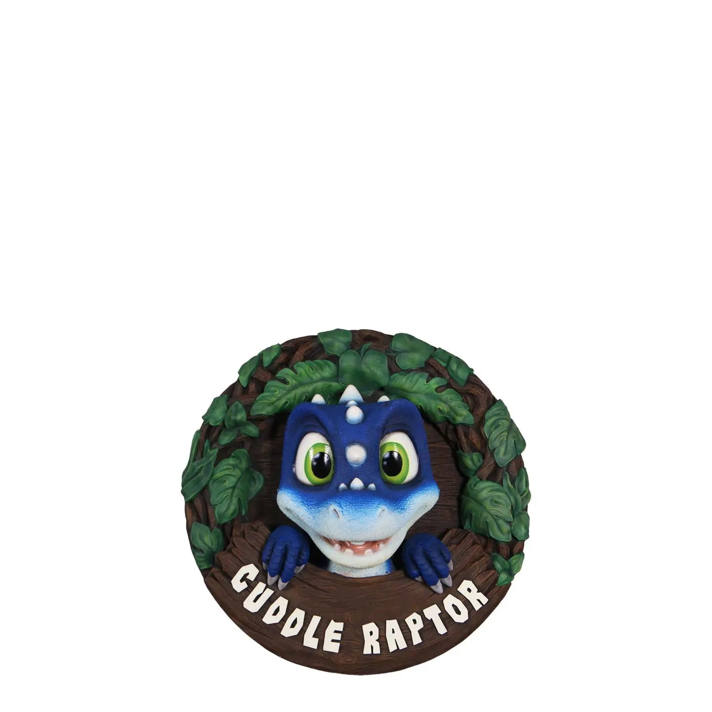 Blue Cuddle Raptor Dinosaur Wall Decor Statue A0903-250069-H