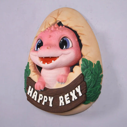 Pink Happy Rexy Dinosaur Wall Decor Statue A0904-250073-H