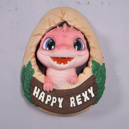 Pink Happy Rexy Dinosaur Wall Decor Statue A0904-250073-H