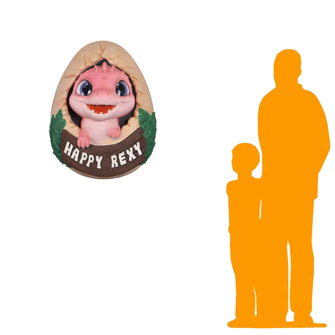Pink Happy Rexy Dinosaur Wall Decor Statue A0904-250073-H