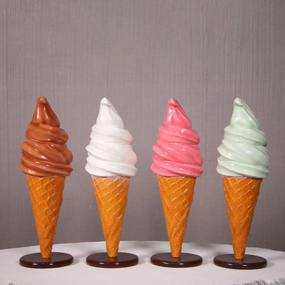 Small Chocolate Soft Serve Ice Cream Table Top Statue R0404C-250117-H