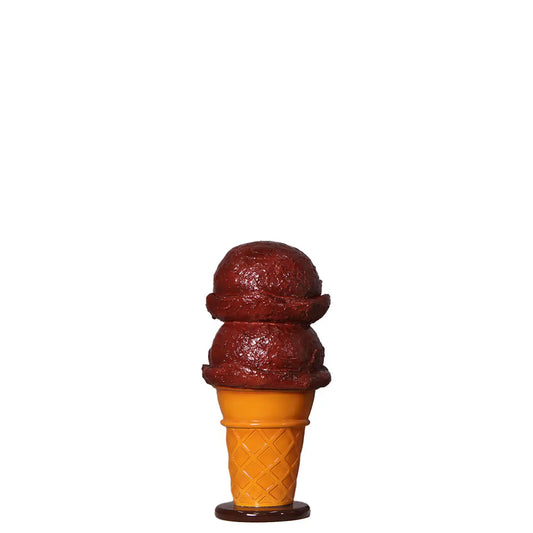 Small Two Scoop Chocolate Ice Cream Table Top Statue R0406C-250119-H