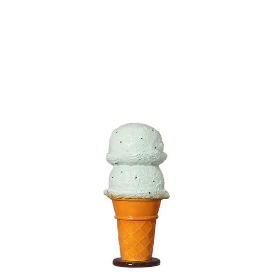 Small Two Scoop Mint Ice Cream Table Top Statue R0406M-250119-H