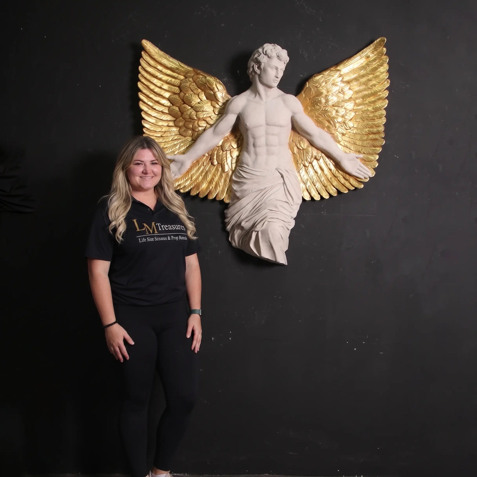 Male Alato Winged Angel Wall Decor Statue M0287-250164-H