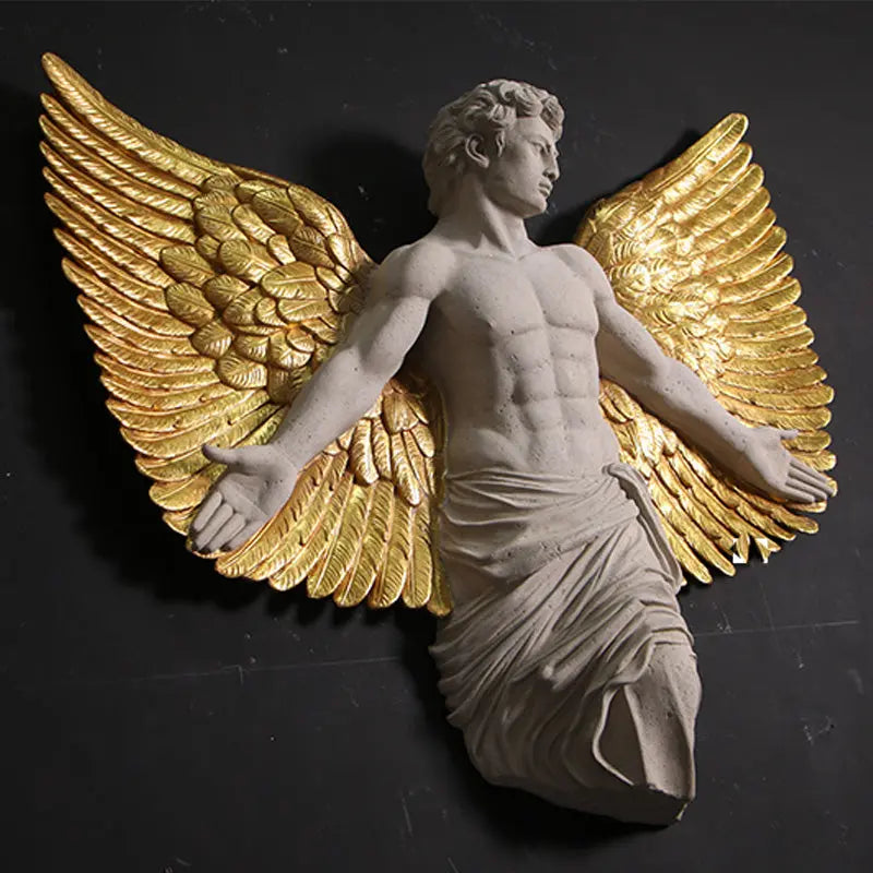 Male Alato Winged Angel Wall Decor Statue M0287-250164-H