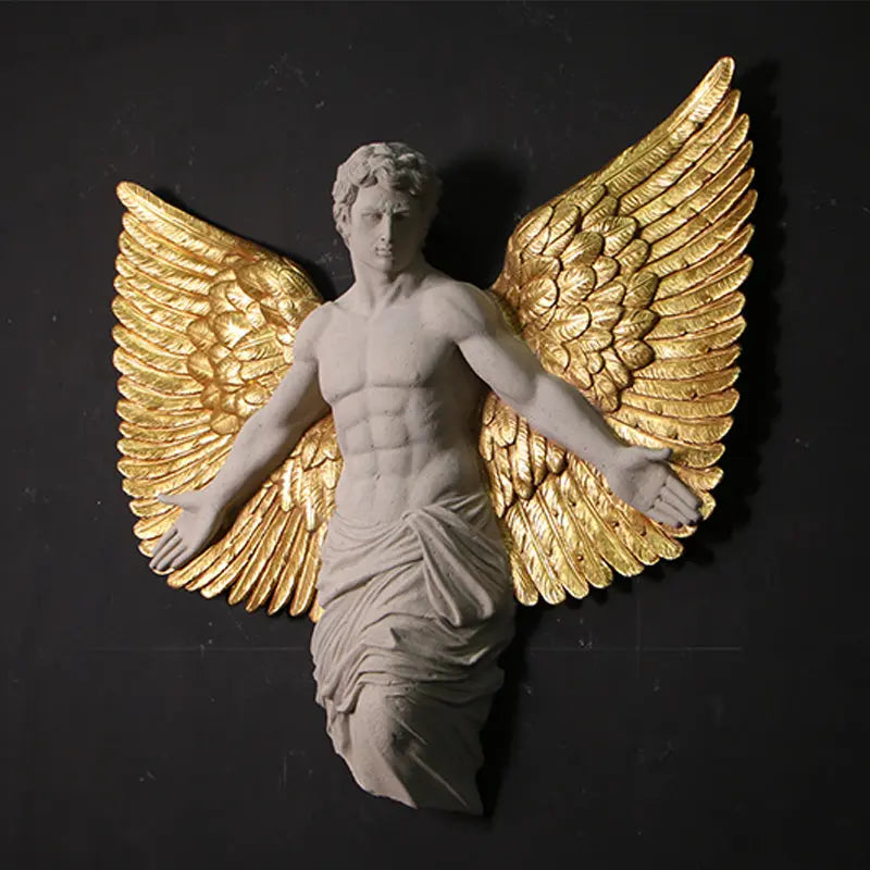 Male Alato Winged Angel Wall Decor Statue M0287-250164-H
