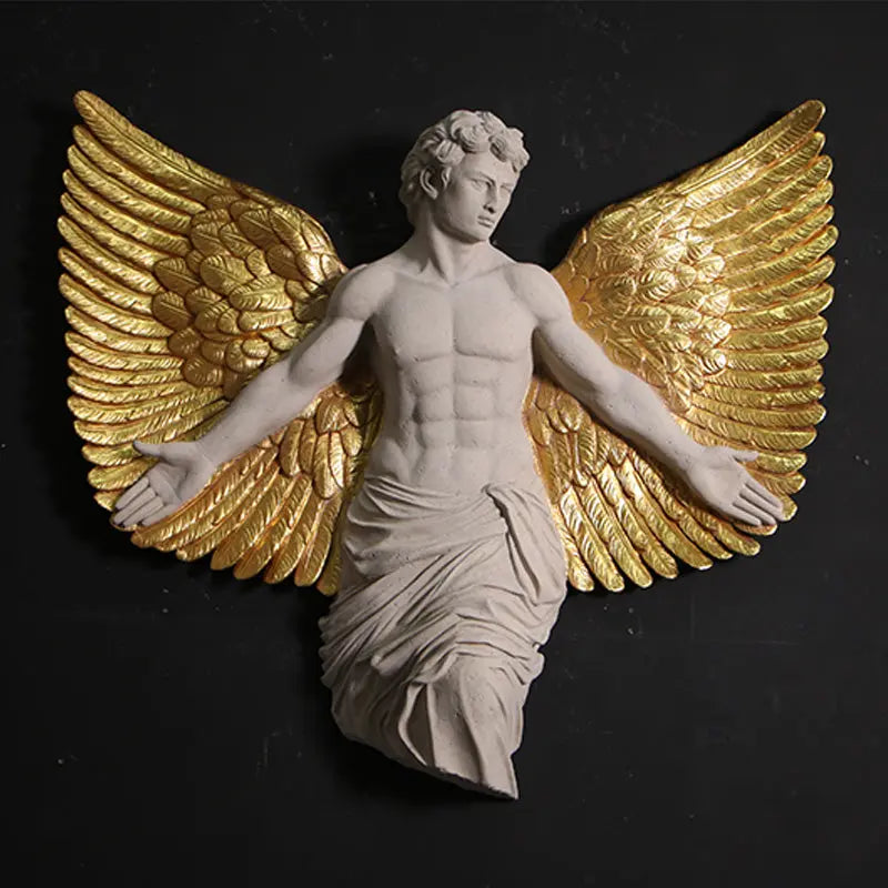 Male Alato Winged Angel Wall Decor Statue M0287-250164-H