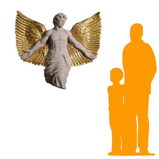 Male Alato Winged Angel Wall Decor Statue M0287-250164-H