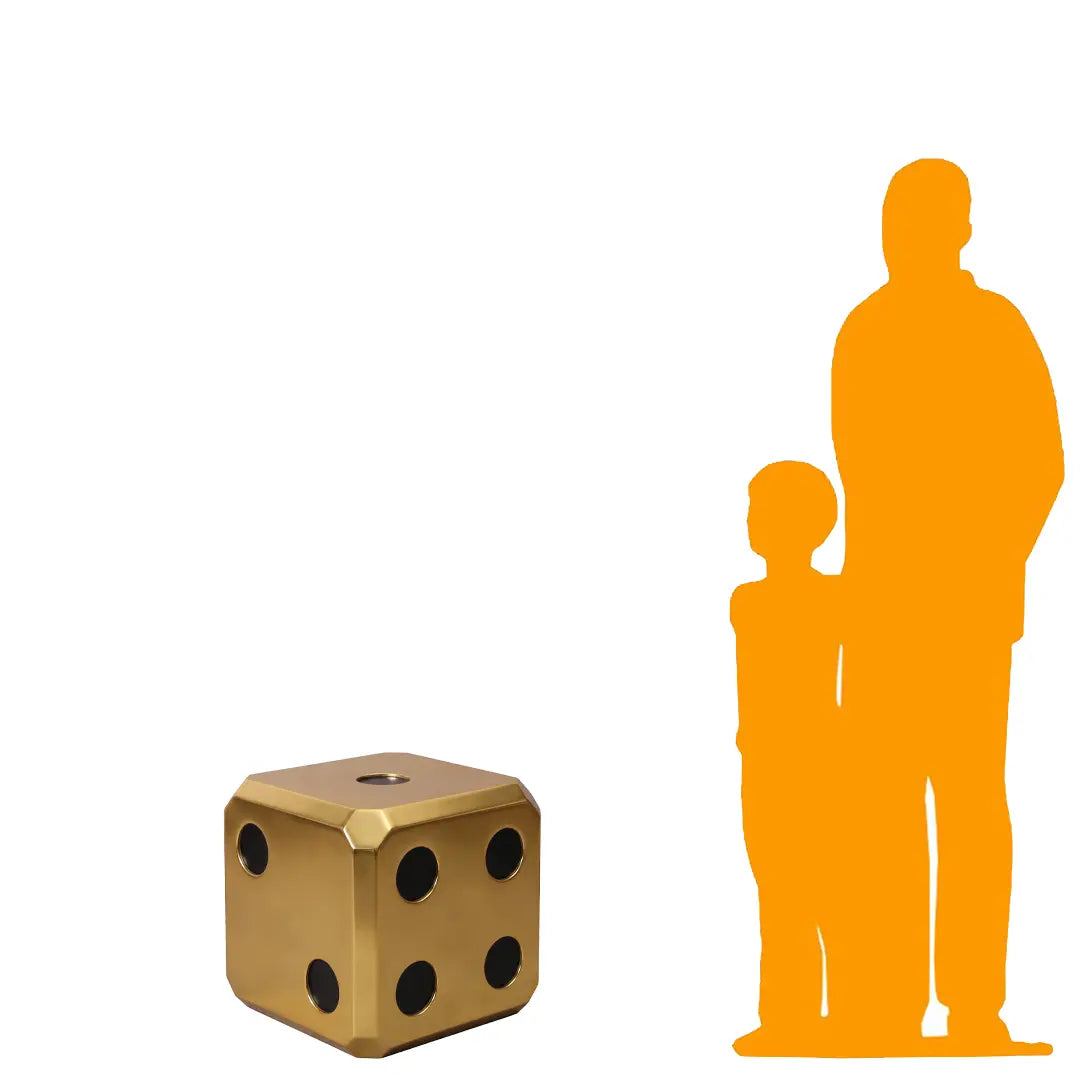Small Gold Lucky Dice Statue M0288-250177-H