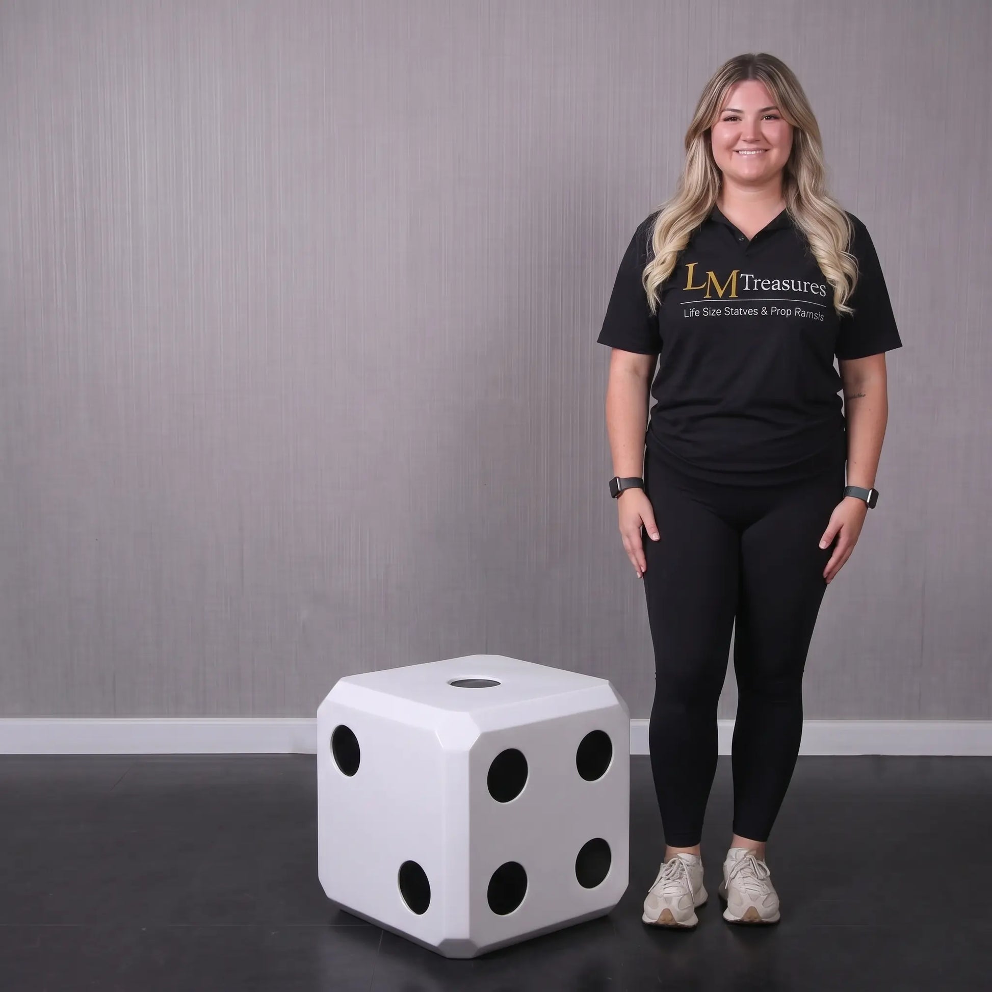 Small White Lucky Dice Statue M0288W-250177-H