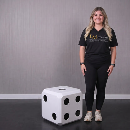 Small White Lucky Dice Statue M0288W-250177-H