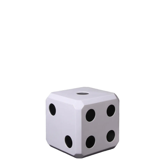 Small White Lucky Dice Statue M0288W-250177-H