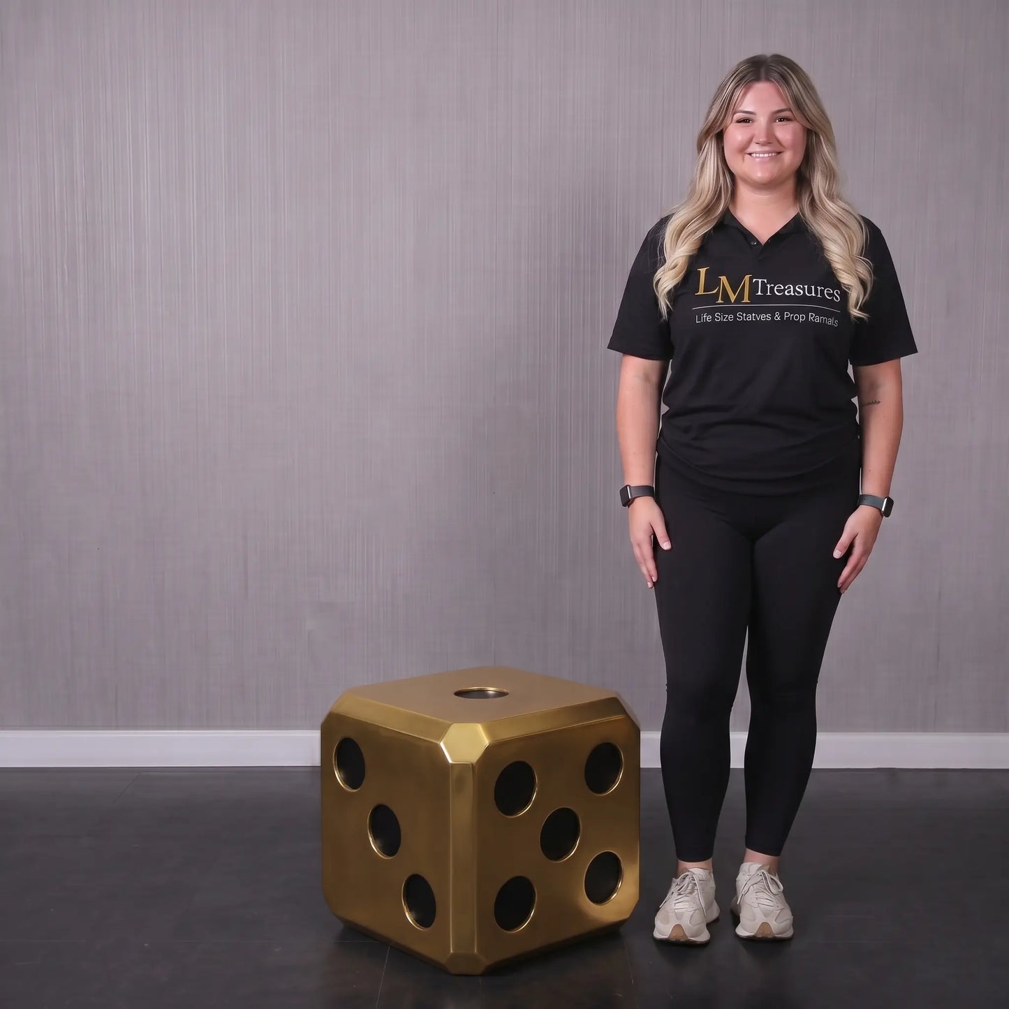 Small Gold Lucky Dice Statue M0288-250177-H