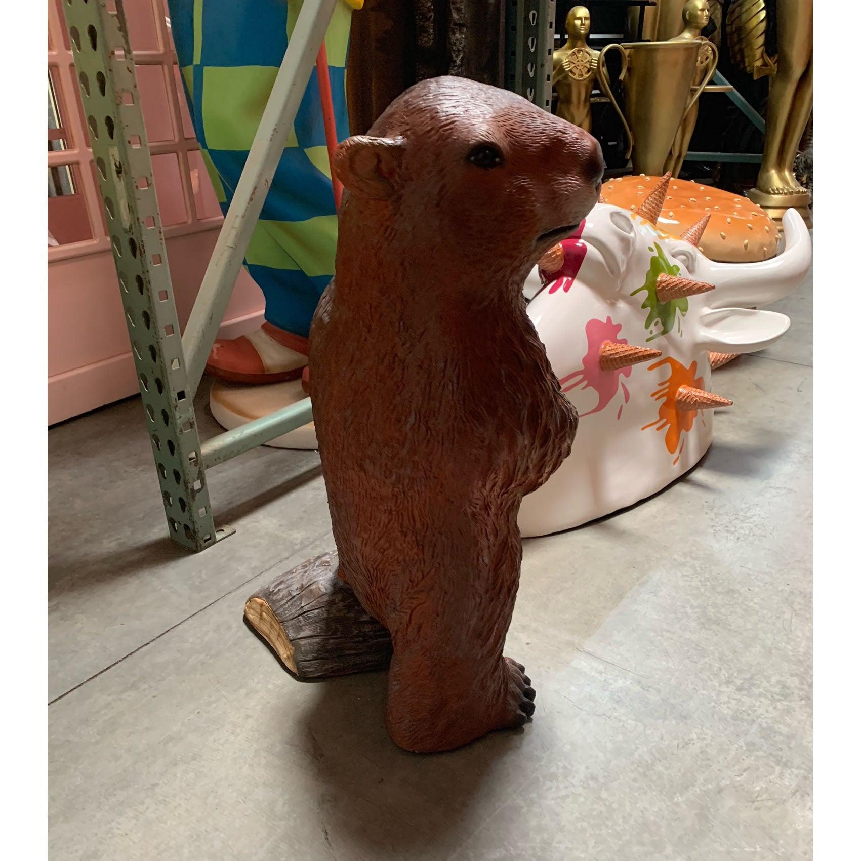 Beaver Standing Life Size Statue - LM Treasures Prop Rentals 