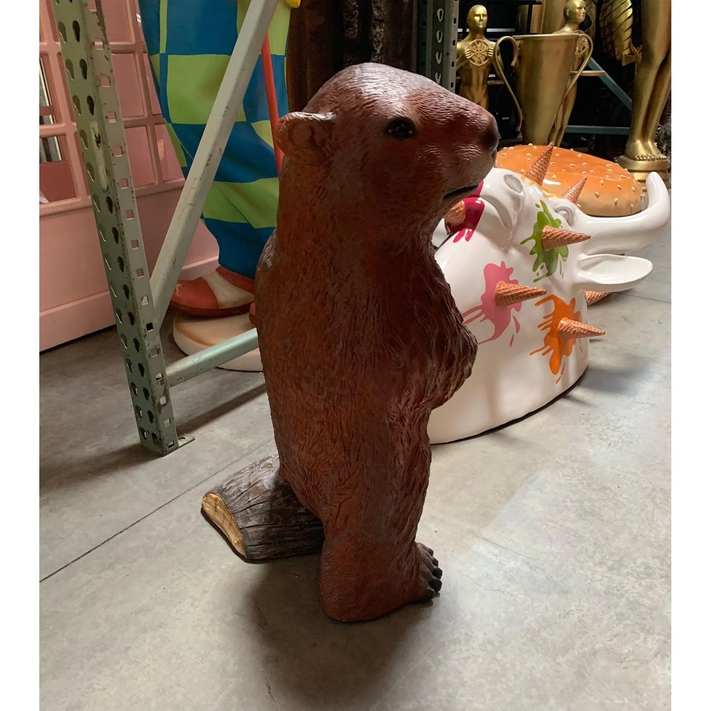 Beaver Standing Life Size Statue