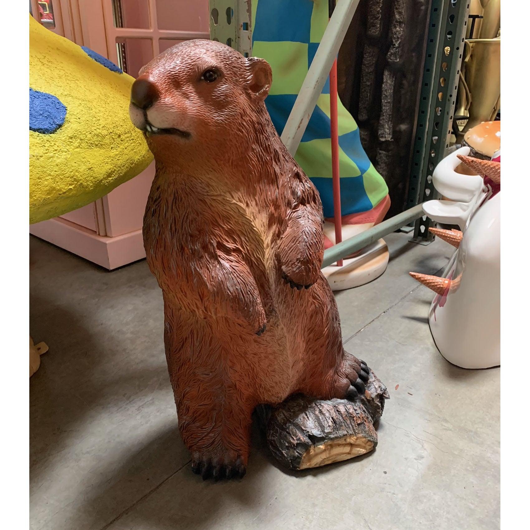 Beaver Standing Life Size Statue - LM Treasures Prop Rentals 