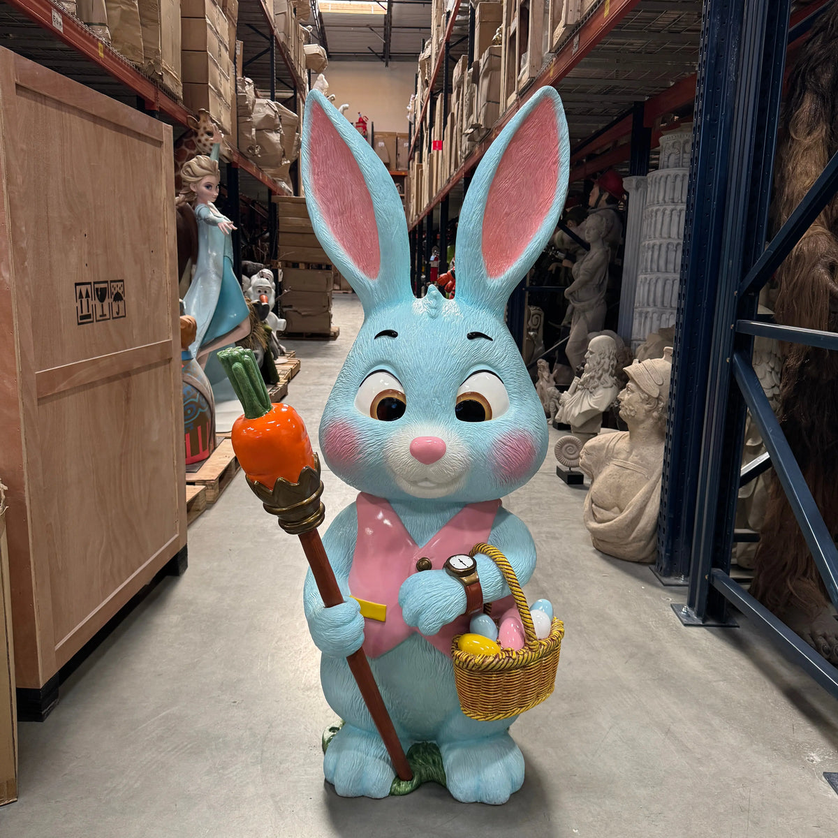 Large Blue Bunny Rabbit Statue A0906-260003-H