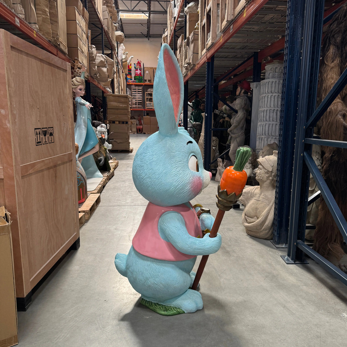 Large Blue Bunny Rabbit Statue A0906-260003-H