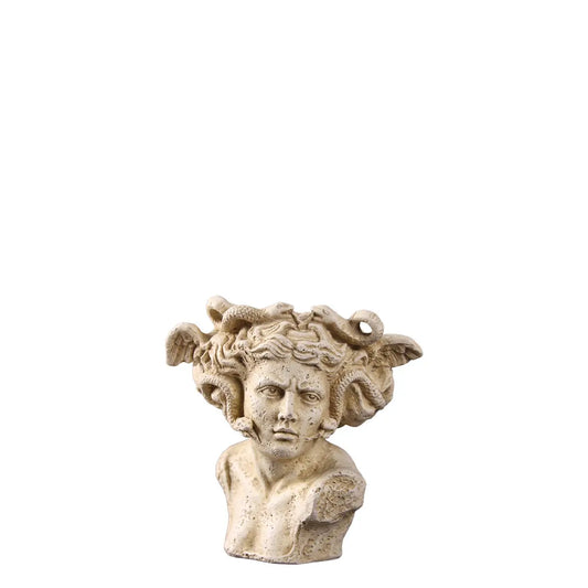 Small Medusa Stone Bust Table Top Statue M0145RS-260013-H