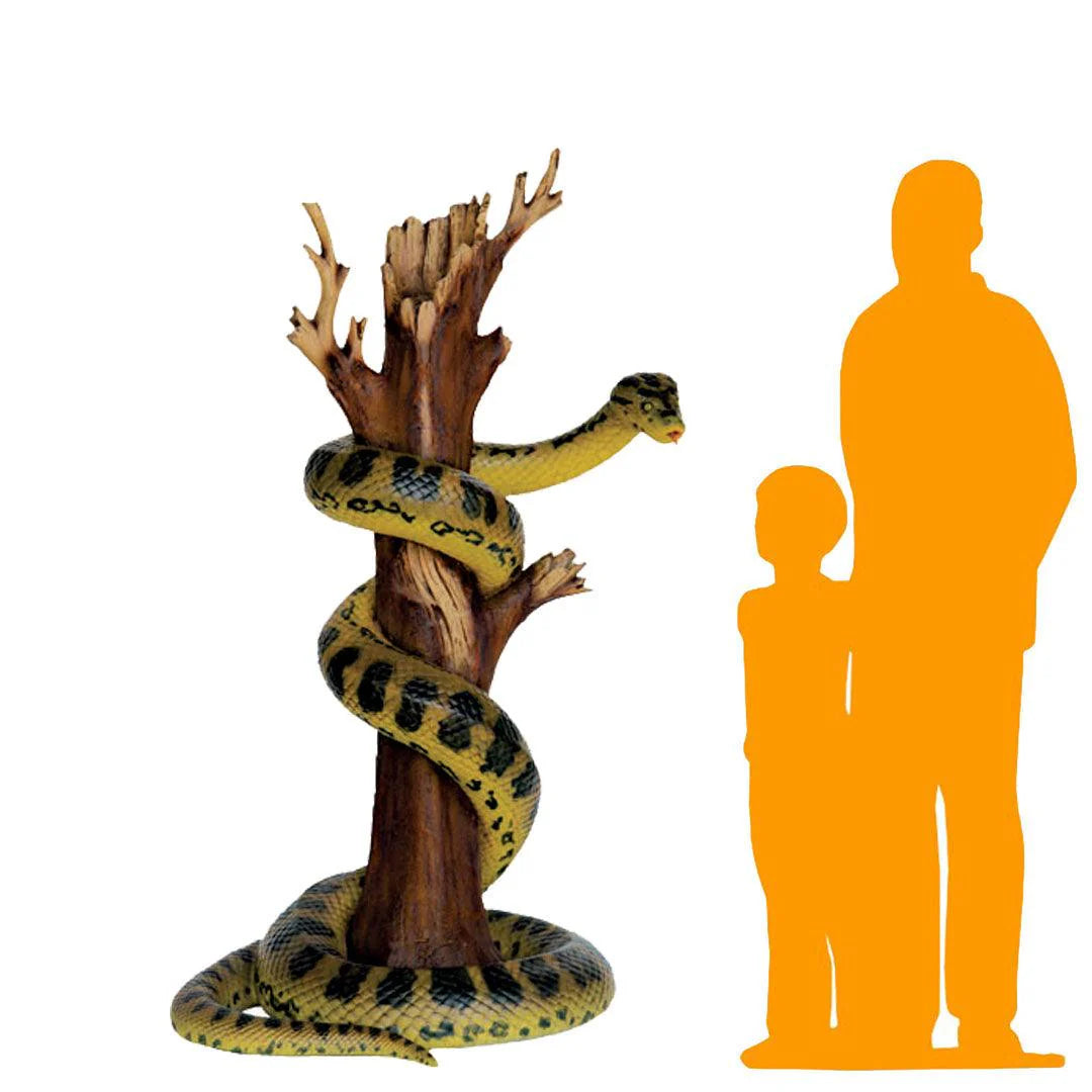 Anaconda Snake On Branch Life Size Statue