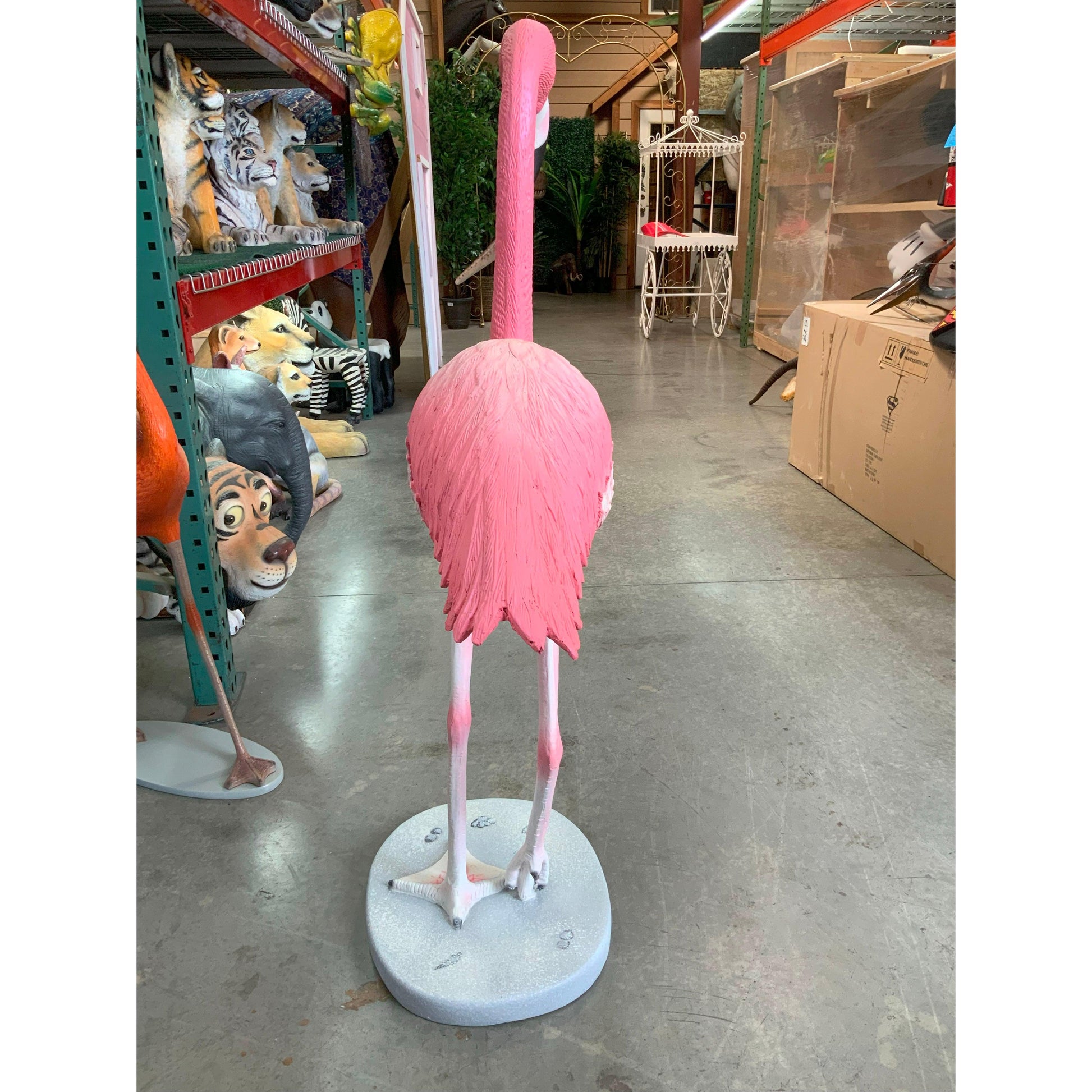 Pink Flamingo Life Size Statue - LM Treasures Prop Rentals 