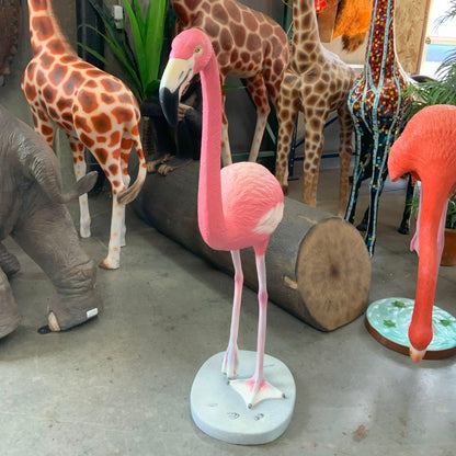 Pink Flamingo Life Size Statue - LM Treasures Prop Rentals 