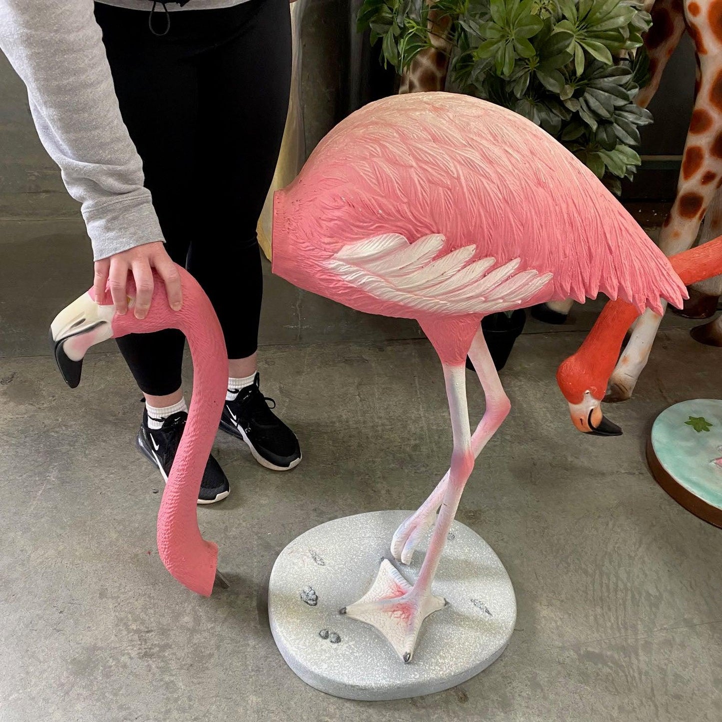 Pink Flamingo Life Size Statue