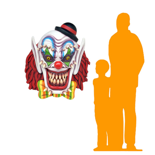 Scary Clown Head Wall Decor Over Sized Statue
