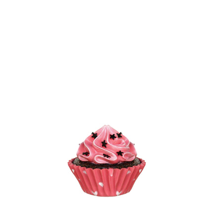 Small Pink Cupcake Statue With Stars